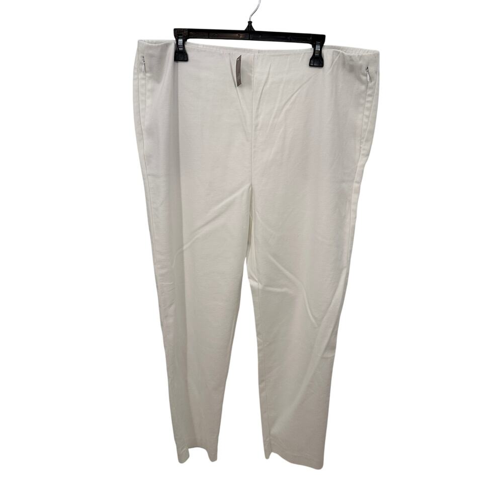 J. JILL NWT White Elastic Waist Essential Cotton Stretch Pants // 18 Tall